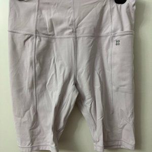 Sweaty Betty Super Soft Biker Shorts, Women's Size 8-10/Medium, White